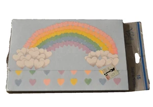 Vintage Sangamon Briefpapier Seal-A-Note Karten Pastell Regenbogen der Herzen 15er Set - Bild 1 von 3