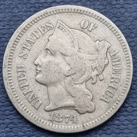 1874 Three Cent Nickel 3c Better Grade #58632 Cover