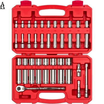 TEKTON 3/8 Inch Drive 6-Point Socket and Ratchet Set, 42-Piece (6-24 mm) A - Image 1 of 4