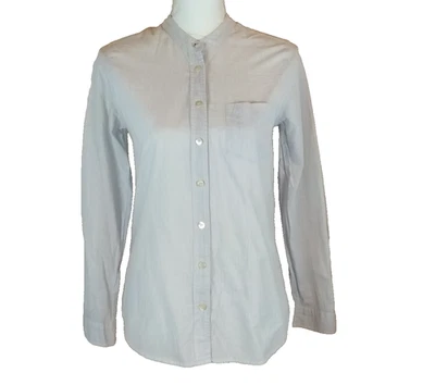 Equipamiento Mujer XS Rayas Botón Cuello Mandarina Blanco Rayas Algodón Foto 1 de 4