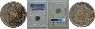 1866-S H10C Seated Liberty Half Dime PCGS AU-50 - Image 1 of 3