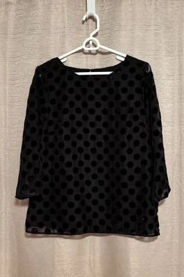 Новый с ценниками женский пуловер RSVP от Talbots размер M черный в горошек смесь полиэстера - Изображение 1 из 4