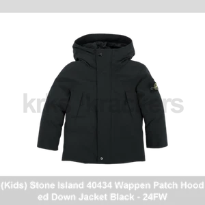(Kids) Stone Island 40434 Wappen Patch Hooded Down Jacket Black - 24FW - Picture 1 of 1