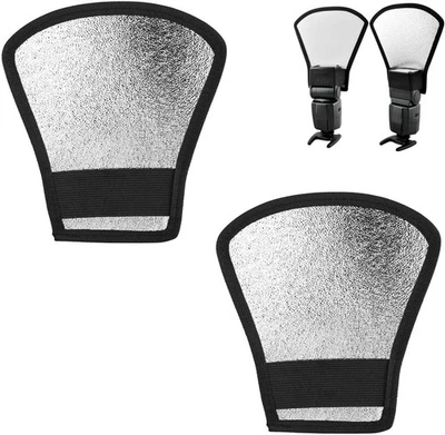 Blitz Diffusor, 2 Stück Blitz Reflektor, 2 in 1 Klein, Silber/Weiß - Bild 1 von 4