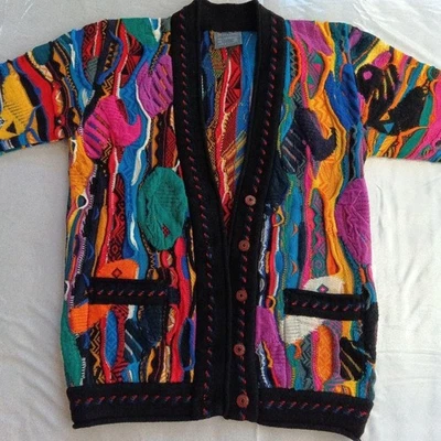 COOGI sweater 3D knit Cardigan 100% Wool Size XS Multicolor Body width 55cm - Image 1 of 4