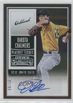 2015 Panini Contenders Draft Ticket Playoff Ticket /15 Dakota Chalmers #16 Auto - Image 1 of 2