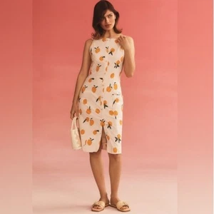 Maeve Anthropologie The Dylan Mierzwinski Colette Midi Dress NWT oranges large - Picture 1 of 11