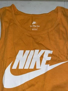 The Nike Tee Tank Top Small Orange/White Graphic Print Mens - Picture 1 of 3