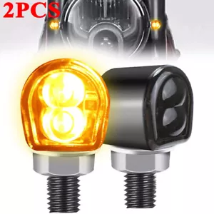 Indicador de señal de giro LED para motocicleta 2 piezas luz intermitente ámbar mini lámpara universal - Imagen 1 de 8