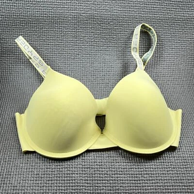 Бюстгальтер-футболка Spyder женский размер 38C желтый на косточках с подкладкой с надписью - Изображение 1 из 4