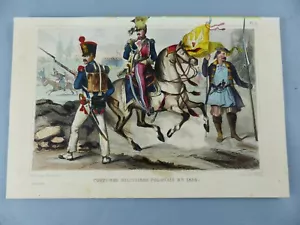 GRAVURE ancienne vers 1850 costumes polonais militaires en 1930 POLOGNE , 3 - Picture 1 of 1