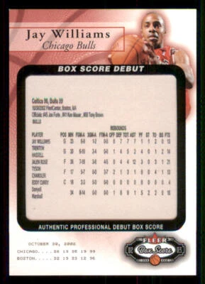 2002-03 Fleer Box Score Box Score Debuts #9 Jay Williams /2002 - Image 1 of 2