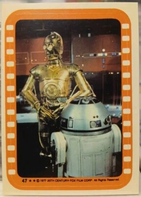 1977 Topps Star Wars Series 5 Sticker C-3PO/R2-D2 #47 Vintage NM Anthony Daniels - Image 1 of 2