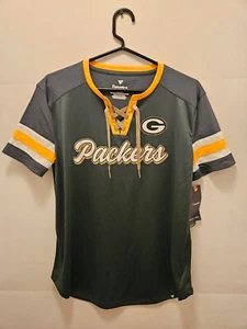 Green Bay Packers Size Medium Women’s Lace Up Fanatics Pullover NFL NWT - Picture 1 of 6