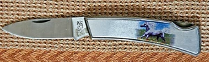 Taylor Cutlery Pocket Knife 1 Blade Folding Stainless Horse Palomino Runs Knive - Picture 1 of 2