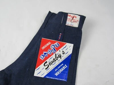 Vtg NOS 1970s Swaby's Selvedge Bell Bottom Jeans Raw Denim High Waist 22.5 x 32 - Image 1 of 4