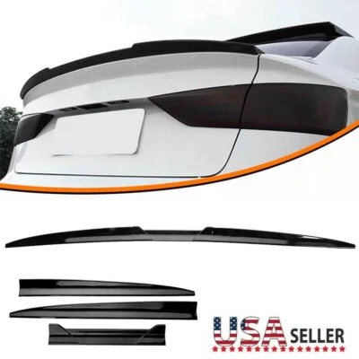 For Audi A3 S3 RS3 A4 S4 B9 A5 A6 Rear Trunk Spoiler Wing Trimmable Glossy Black - Image 1 of 4