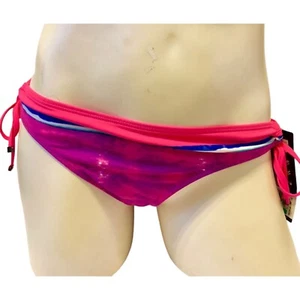 Oakley Women's Fuchsia Multi Ocean Minded Tunnel Bikini Bottom L - Picture 1 of 2