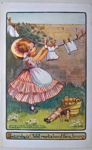 Flora White. Saturday's Child works hard for a living. J. Salmon No. 1332 - Picture 1 of 2