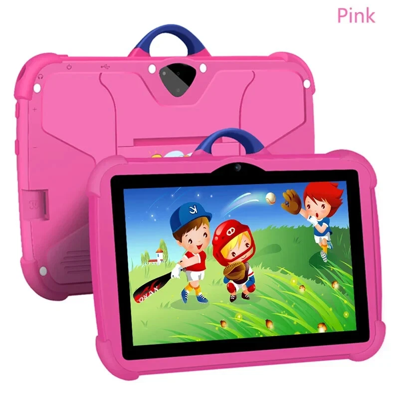 New Pink Pattern Kids Tablet 7 Inch Quad Core 4GB RAM 64GB ROM Android - Image 1 of 1