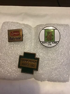 (3) x Medical related vitreous enamel brooch-pinned badges (as found). - Picture 1 of 7