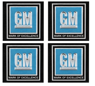 OER Blue Mark of Excellence Seat Belt Decal Set 1968-1972 Pontiac Chevy Buick - Image 1 of 4