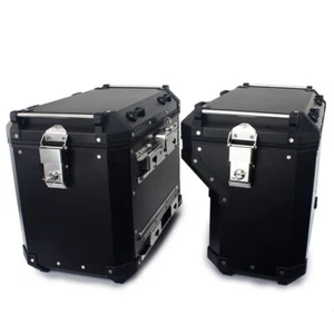 For BMW R1200GS R1250GS Aluminum Panniers Luggage Cases & Mounts Black 2013-2023 - Picture 1 of 8