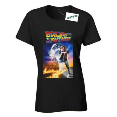 POSTEES Retro Movie Poster Style Inspired By Back To The Future Ladies Fitted T-Shirt