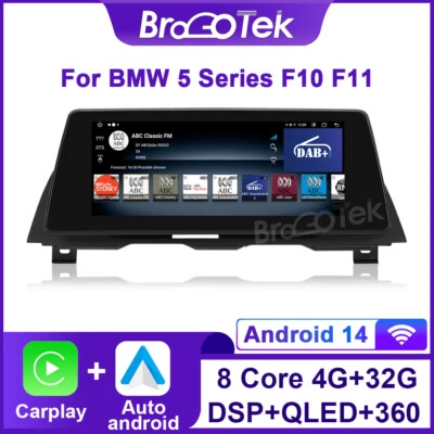 10.25" Carplay Android 14 Autoradio Navi DAB+ Für BMW 5 Series  F10 F11 NBT CIC - Bild 1 von 4
