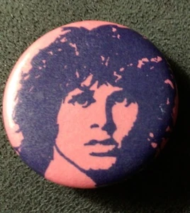 De colección 1986 Jim Morrison The Doors Solapa Pin Botón Cara Icónica Azul y Rosa - Imagen 1 de 4