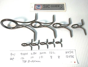 9+1 Fuji Tackle SIC Gunmetal HVSG SVSG 9ft-12ft Spinning Fishing Rod Guide Set - Picture 1 of 8