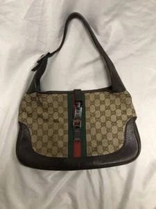 Gucci Brown GG Web Calfskin Medium Jackie O Hobo Bag PPSJKI 338740  - Picture 1 of 23
