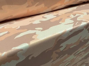 Valentino Spandex Stretch Crepe Jersey Fabric - Camouflage Print - Peach - Picture 1 of 3