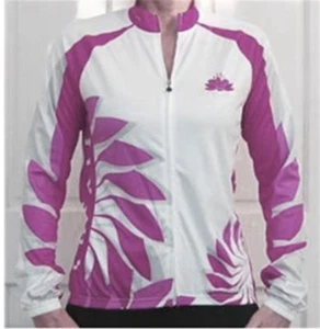 LAMBDA Ladies Womens Cycling Bike Jersey Mauve & White Sport Jacket S to 4XL - Picture 1 of 3