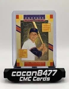 CARL YASTRZEMSKI 1989 Hoja Donruss Salón de la Fama Diamante Rey Puzzle Tarjeta Medias Rojas - Imagen 1 de 2