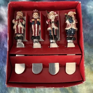 4 Esparcidores de Queso Santa Boston Warehouse Americana Patriótico Tío Sam 4 de Julio - Imagen 1 de 4