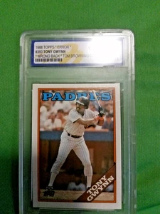 TOPPS TONY GWYNN ERROR CARD GRADED WITH TOM BROWNING STATS ON BACK - Picture 1 of 2