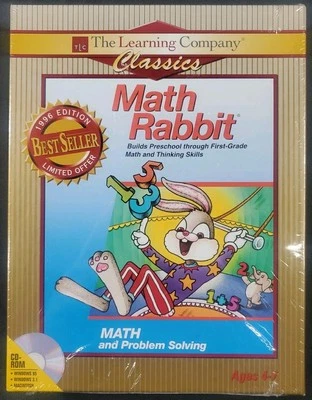 Math Rabbit The Learning Company PC CDROM Windows 95 3.1 Macintosh 1997 ** - Image 1 of 4