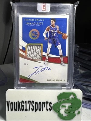 2020-21 Panini Immaculate Sneaker Swatches Signatures Gold /5 Tobias Harris Auto - Image 1 of 4