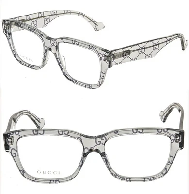 GUCCI GG1428O 1428 Crystal GG Monogram Print Unisex Eyeglasses Optical 55mm 011 - Image 1 of 4