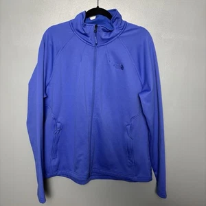 The North Face Jacket Womens XL Tech Mezzaluna Full Zip Hoodie Fleece Blue - Picture 1 of 8