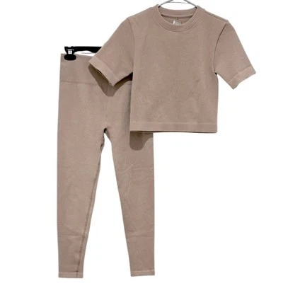 Everlane The Conjunto de Leggings Acanalados Sin Costuras Acanalados Tiro Alto Activo Mujer M/L Foto 1 de 4