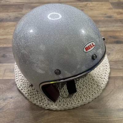 Bell C500 Custom Silver Metallic Motorcycle Vespa Helmet Size XL *READ* - Image 1 of 4