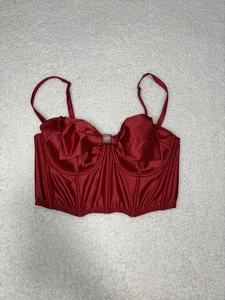 Victoria’s Secret Dream Angels Red Satin Bow Corset Top  - Picture 1 of 11