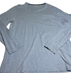 Vineyard Vines Herren T-Shirt Large Langarm Rundhals Pullover Tasche Tee Blau - Bild 1 von 9