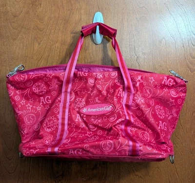 American Girl большой розовый сумка с короткими ручками спортивная сумка логотип звезды бабочки - Изображение 1 из 2