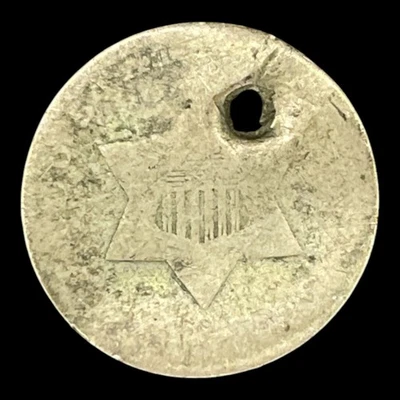 DATELESS Three Cent Piece Silver 3c Trime Antique United States America III Coin - Image 1 of 2