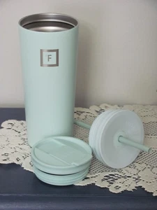 Vaso clase IRON °FLASK 24 oz, 2 tapas pajita, cantimplora de agua - verde menta - Imagen 1 de 3