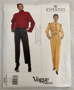 Vogue Paris Original Givenchy 1632 Jacket & Pants Sewing Pattern Sz 14-18 UC FF - Picture 1 of 3