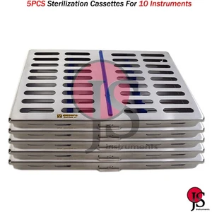 Caja de esterilización quirúrgica dental de 5 piezas bandeja de casete estante para 10 instrumentos - Imagen 1 de 4